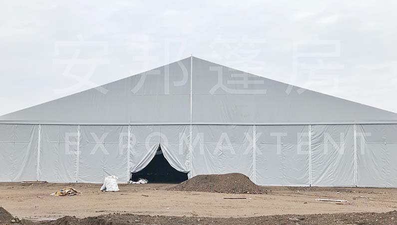 40-meter large-span prefabricated warehouse tents relieve storage pressure for Inner Mongolia highway and railway logistics
